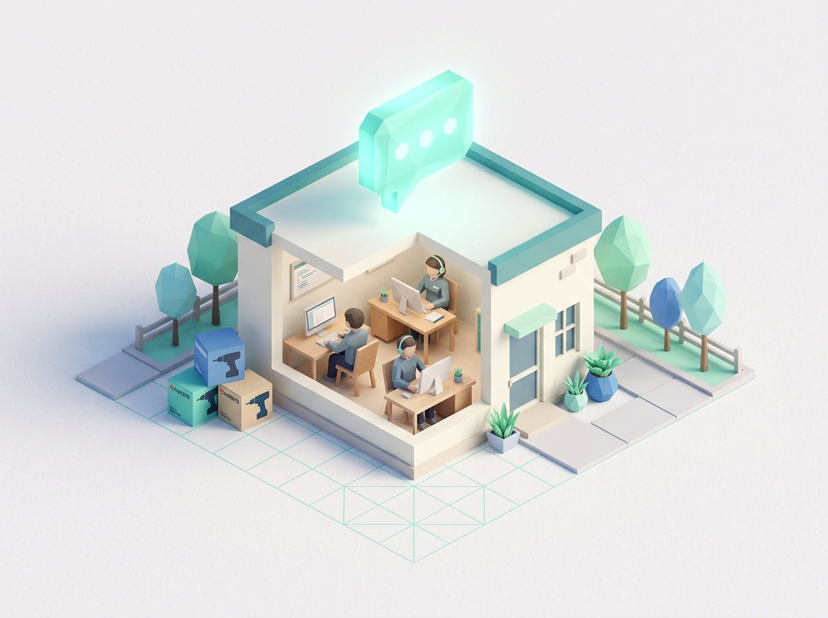 Kyocera Powertools — isometric vignette