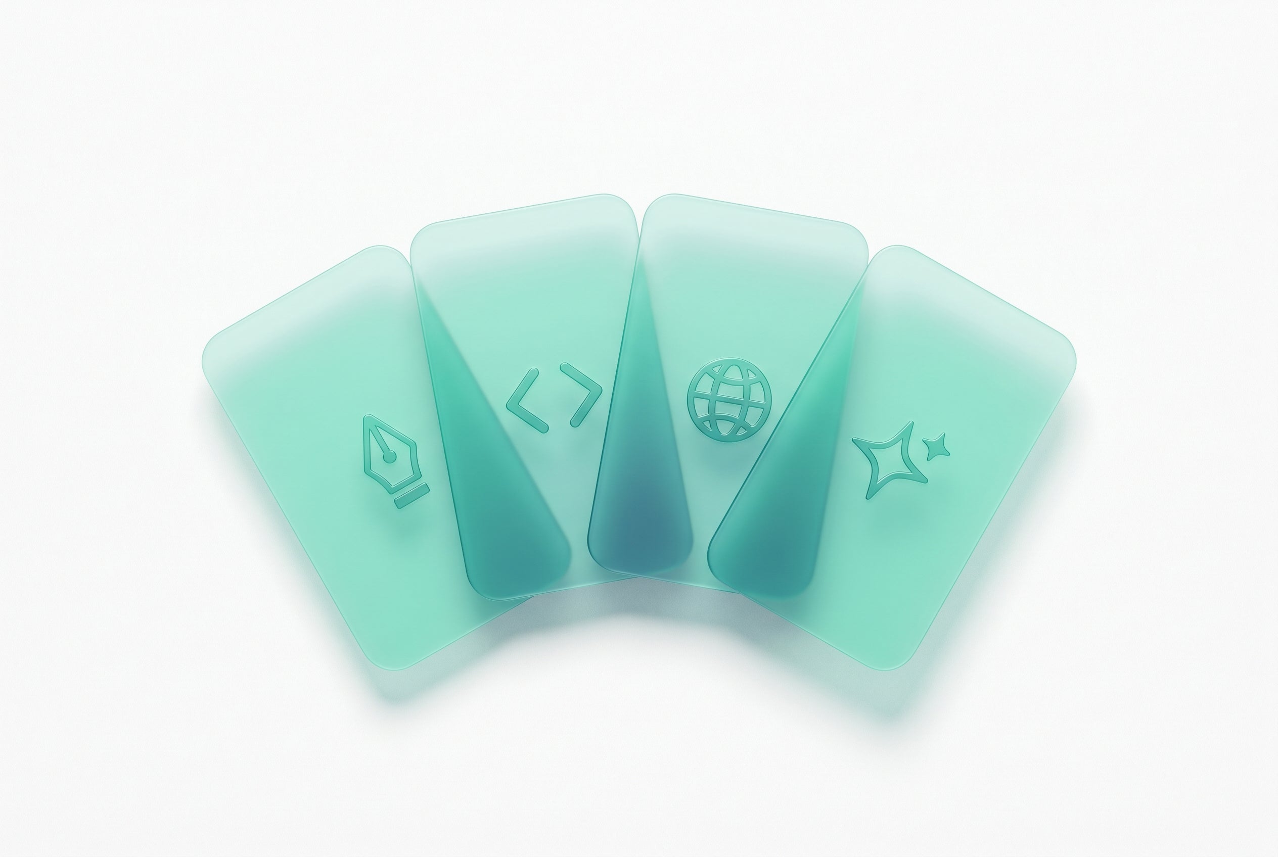 A set of custom AI modes, each a saved system prompt — writing, code, web, and ideas